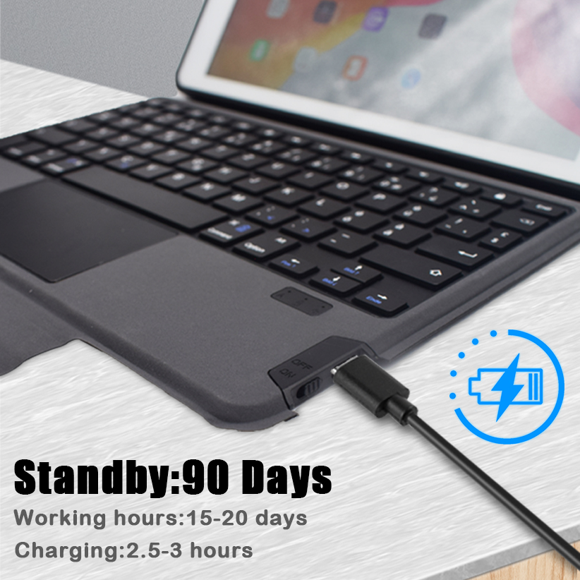 iPad Wireless Bluetooth Keyboard Case, Smart Magnetic Detachable Kickstand case  with Pencil Holder, Auto Sleep Wake Up
